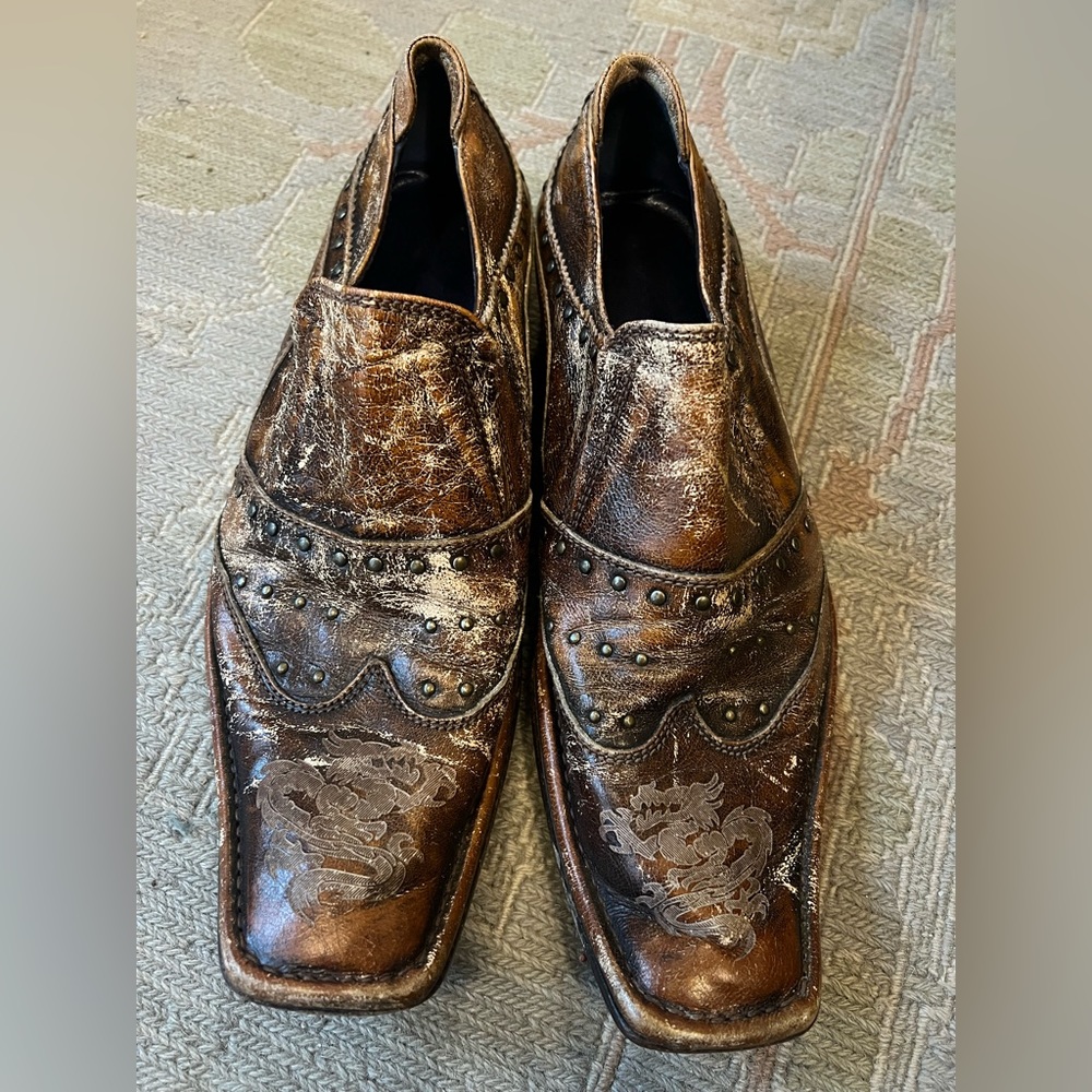 Mark nason distressed leather shoes
